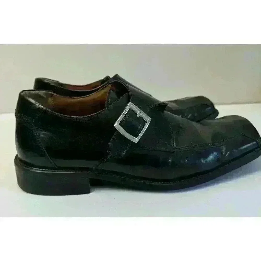 Stacy Adam’s Men’s Loafer 100% Leather man made balance Black Buckle Size 9 1/2